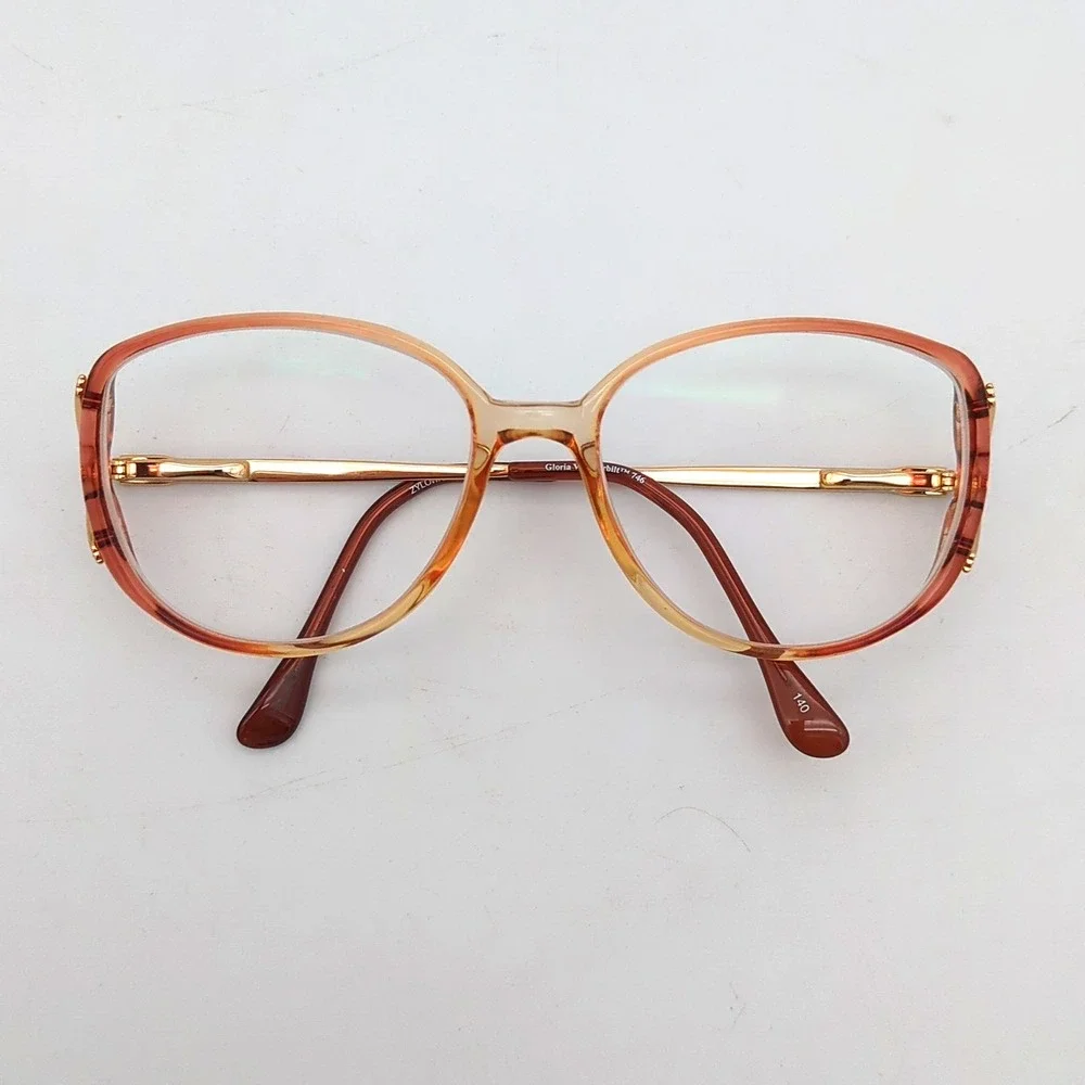 Gloria Vanderbilt 746 Zyloware 265  Gold & Pink Floral Eyeglass Frames Only